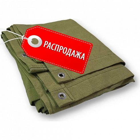 Полог брезентовый огнеупорный ОП от 2х3 до 10х10 450 г/м2 цвет хаки ЭКОНОМ фото на сайте Производственной Компании ЭлитТент