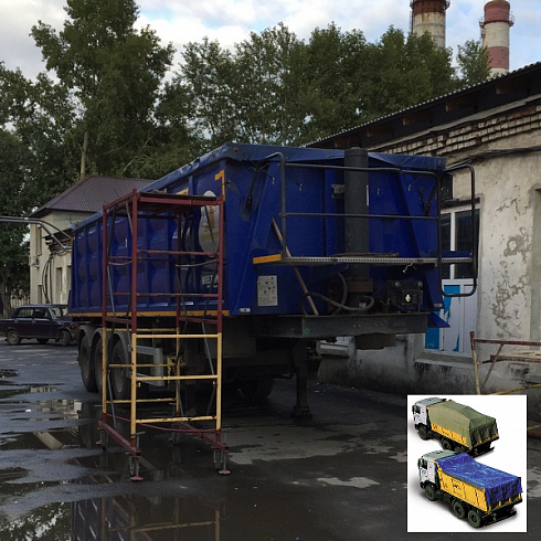 Тент полог на полуприцеп зерновоз Тонар 9523 фото на сайте Производственной Компании ЭлитТент